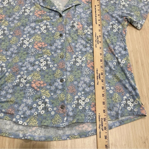 Lucky Brand Set of Two Shirt and Shorts Rib Knit Ditsy Floral Sleepwear Large - Picture 5 of 10